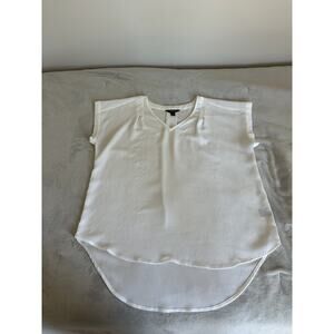 Simply Vera Wang White V-Neck Blouse Top Size Large